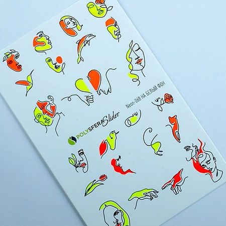 Слайдеры ПОЛИСФЕРА Слайдер дизайн для ногтей флуоресцентный Super Neon 068 флуоресцентный гобелен астронавты