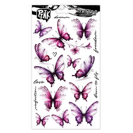 Тату P.INK Наклейки-тату переводные Живи моментом татуировки переводные miss pinky 9 5x5 7