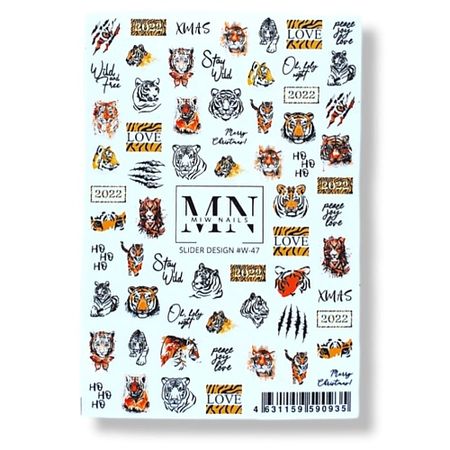 Слайдеры MIW NAILS Слайдер дизайн для маникюра тигр