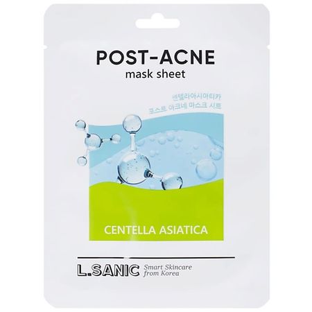 Маска для лица LSANIC Маска для лица тканевая с экстрактом центеллы азиатской против постакне