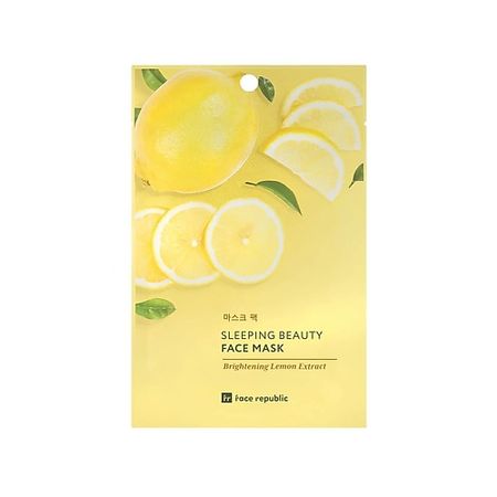 Маска для лица FACE REPUBLIC Маска для лица придающая сияние с экстрактом лимона Sleeping beauty face mask elesesafe half face gas mask dual filter cartridge