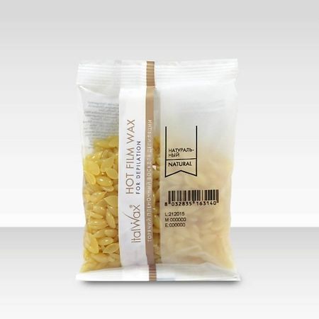 Воск для депиляции ITALWAX Воск горячий (пленочный) Натуральный гранулы воск italwax водорастворимый в банке 400мл 600 гр ультра мягкий