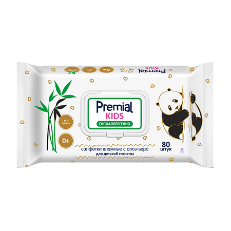 Салфетки для тела PREMIAL Салфетки влажные для детской гигиены с алое-вера, пластиковая крышка музыкальная шкатулка пластиковая