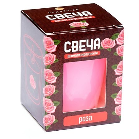 Свеча ароматическая ИНДОКИТАЙ Свеча ароматизированная в стаканчике,  роза