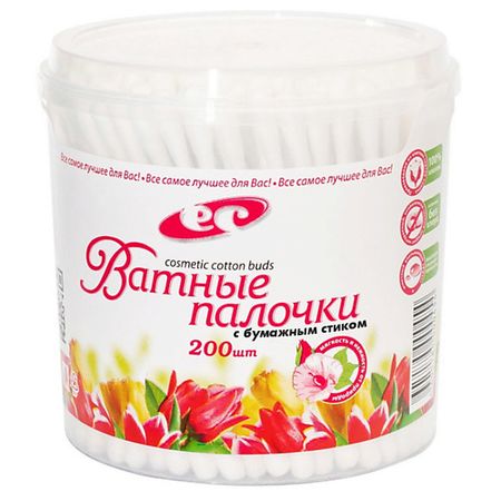 Ватные палочки ЕМЕЛЬЯНЪ САВОСТИНЪ Палочки косметические ЭКО с бумажным стиком