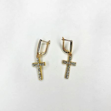 Серьги GILMEEVA Серьги кресты золотистые