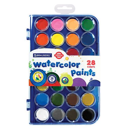 Краски BRAUBERG Краски акварельные PREMIUM стикеры акварельные винтажные фиолетовые blingird