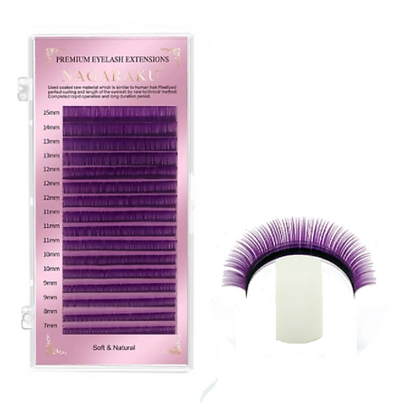 Ресницы для наращивания NAGARAKU Фиолетовые ресницы для наращивания Нагараку D 0.10 микс qingying 3w uv led фиолетовые светодиоды