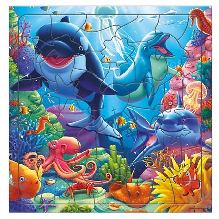 Игровой набор ГЕОДОМ Пазл фигурный на подложке В океане фигурный дырокол cjec 1 5 см