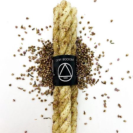 Свеча декоративная EZO Свечи восковые скрутка с травами 