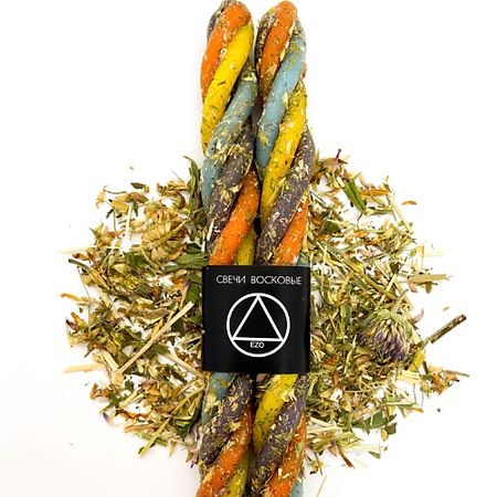 Свеча декоративная EZO Свечи восковые скрутка с травами 