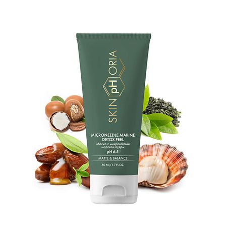 Маска для лица SKINPHORIA Маска-скраб с микроиглами для глубокого очищения и детокса Microneedle Marine Detox Peel