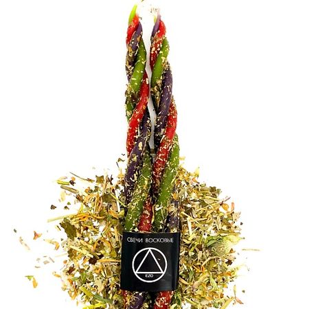 Свеча декоративная EZO Свечи восковые скрутка с травами 