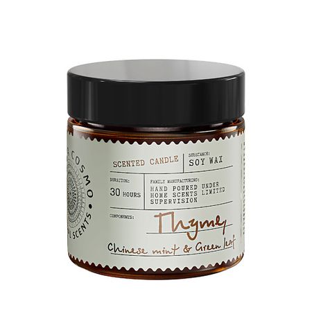 Свеча ароматическая ETERIA COSMO Ароматическая свеча в банке Чабрец китайская мята и зеленый лист наклейки для стен honc зеленый лист ок