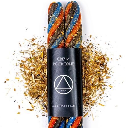 Свеча декоративная EZO Ритуальные восковые свечи скрутки Сила рода 2 шт.