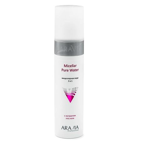 Мицеллярная вода ARAVIA PROFESSIONAL Мицеллярная вода 3 в 1 с экстрактом готу кола Micellar Pure Water экстракт готу кола solgar солгар капсулы 425мг 100шт