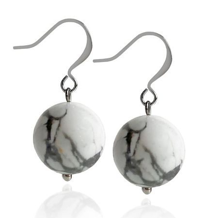 Серьги LAPUSH Серьги короткие с натуральным камнем кахолонг прозрачные короткие шторы с оборками aifish 2 шт