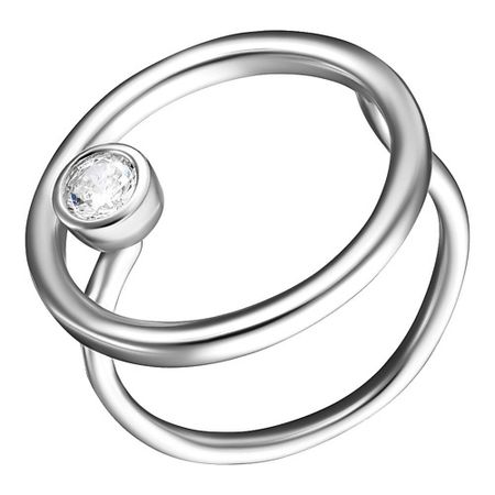 Кольцо UVI JEWELLERY Серебристое безразмерное кольцо с прозрачным кристаллом 10 шт алюминиевые банки с прозрачным окошком для хранения