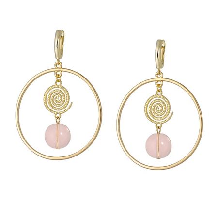 Серьги KOSHIKA Серьги кольца со спиралью и камнем