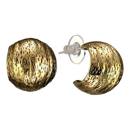 Серьги UVI JEWELLERY Объемные серьги полуконго золотистые с чернением