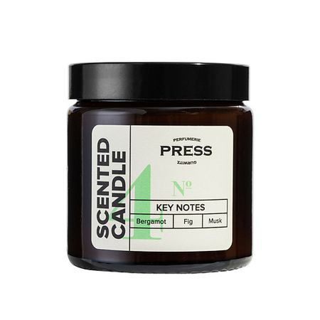 Свеча ароматическая PRESS GURWITZ PERFUMERIE Свеча ароматическая в стекле для дома с нотами бергамота, инжира и мускуса