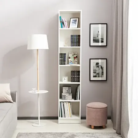 Стеллаж Буккер 40 6 полок 40x201x31.7 см ЛДСП цвет белый