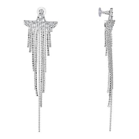 Серьги UVI JEWELLERY Серебристые серьги Звезды с цепочками водостойкие стикеры funcolour 6040 серебристые