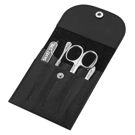 Набор инструментов для маникюра и педикюра SILVER STAR Маникюрный набор в кожанном чехле. маникюрный zinger деревянные палочки