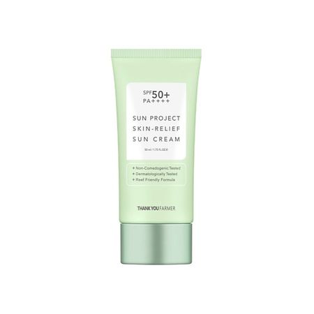 Солнцезащитный крем для лица THANK YOU FARMER Крем для лица солнцезащитный SPF 50+ PA++++ Sun Project Skin-Relief Sun Cream kawaii planet project apocalypse shelter 3d наклейки