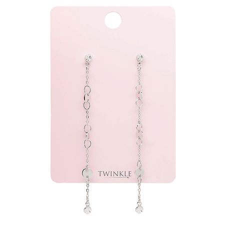 Серьги TWINKLE Серьги SILVER COINS LONG plain studio серьги dotted oval earrings – silver