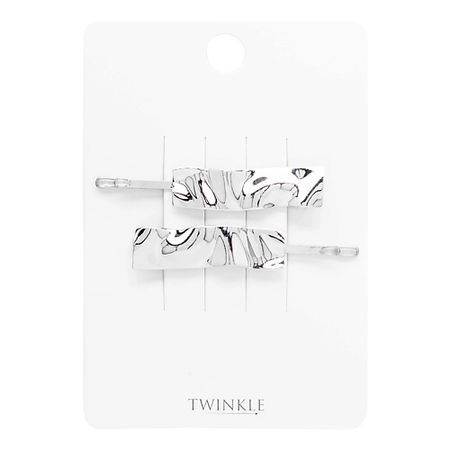 Набор заколок для волос TWINKLE Заколки-невидимки для волос CRUMPLED SILVER