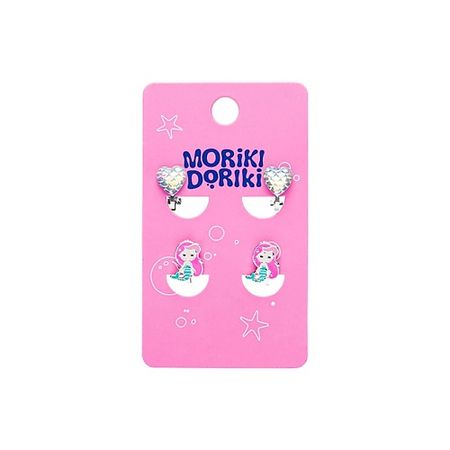 Серьги MORIKI DORIKI Серьги-клипсы детские Mermaid's Heart viva la vika клипсы stitched heart earrings gold