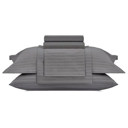 Комплект постельного белья ARYA HOME COLLECTION Постельное белье Vip из Страйп Сатина 1.5 Сп. 160x220 Серый ламинат egger home 33кл 8мм сосна касцина серый ф4 1292х193мм 1 995м2