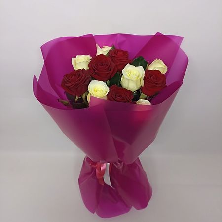 Букет живых цветов ЗЕФИРКО Букет 11 красных и белых роз кулисные переключатели locheuk kcd11 черных красных белых