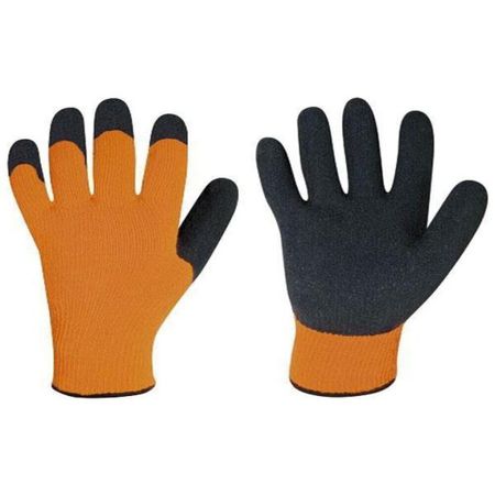 Перчатки акриловые с латексным обливом утепленные оранжевые 10 (L) moonbiffy акриловые вешалки для одежды