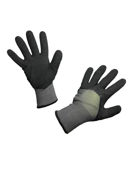 Перчатки нейлоновые с латексным обливом утепленные серые 10 (L) пластиковые нейлоновые шайбы m2 m10