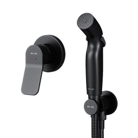 Смеситель с гигиеническим душем встраиваемый AM.PM X-Joy со скрытой частью в комплекте черный (F40H85A22) смеситель с гигиеническим душем встраиваемый milardo tidy со скрытой частью в комплекте 001blr0m08