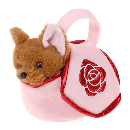 Мягкая игрушка FLUFFY FAMILY Мягкая плюшевая игрушка Собачка в сумочке Розочка