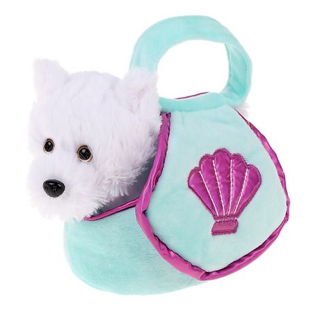 Мягкая игрушка FLUFFY FAMILY Мягкая плюшевая игрушка Собачка в сумочке Ракушка