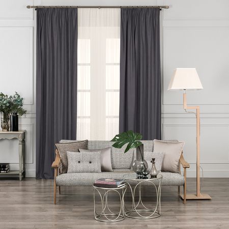 Комплект штор Daily by T Вилен тёмно-серый 200х270 см 2 предмета комплект штор daily by t лорена светло коричневые 220х270 см