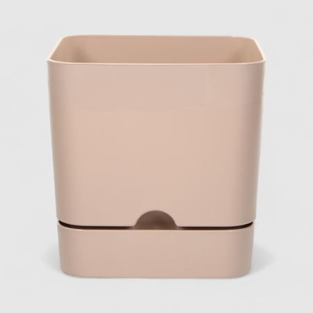 Горшок с поддоном Begonya квадратный 16x16 см кремовый квадратный керамический горшок realikeasy из фиолетовой глины