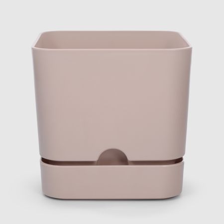 Горшок с поддоном Polimod Begonya квадратный кремовый 13x13 см квадратный керамический горшок realikeasy из фиолетовой глины