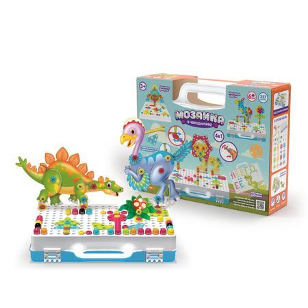 Мозаика в чемоданчике ND Play Динозавры 4в1 3d воздушные шары динозавры esentroye