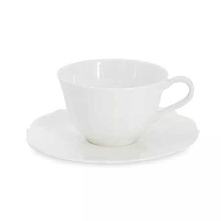 Пара чайная Anna Lafarg Emily Lotus white, 250 мл, фарфор, белый, AL-1203L-E11