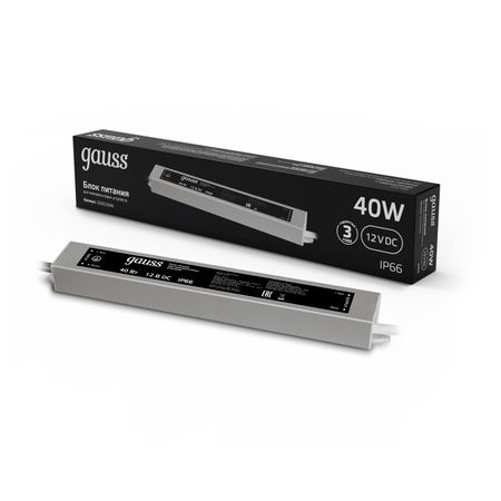 Блок питания для светодиодной ленты пылевлагозащищенный 40W 12V IP66 1/50