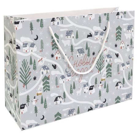 Пакет подарочный Be Smart Village, серый, 36х26 см титановый серый для mercedes benz e c s glc class e200 e400 e63 w213 s550 s560 c260 smart remote car key case аксессуары