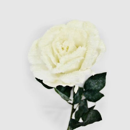 Роза искусственная Конэко-О новогодняя, белый ель новогодняя искусственная заснеженная 75 см