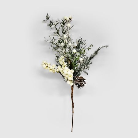 Веточка искусственная Конэко-О с белыми ягодами веточка конэко о 106215 85 см