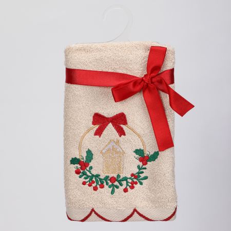 Полотенце Erteks X-mas омела бежевый 40х70 см