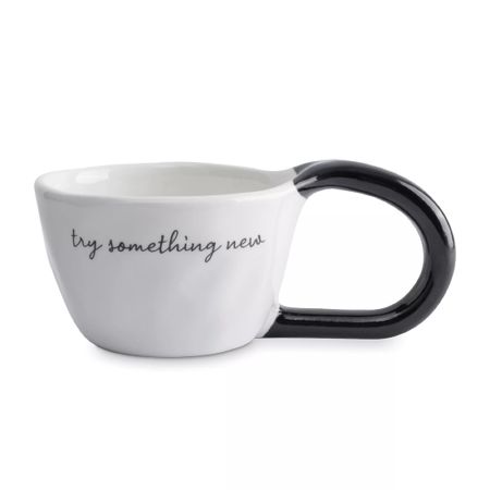 Кружка Anna Lafarg Eccentric «Try something new», 320 мл, фарфор, белый, черный, ANLAF-KY1401